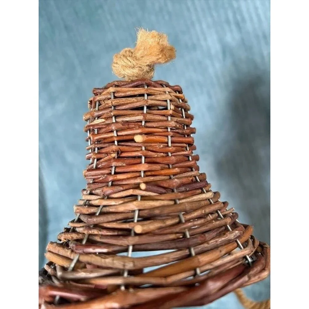 Rustic Grapevine Wicker Hanging Bell Farmhouse Decoration